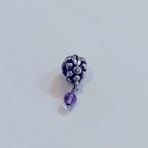 Pandora RETIRED Amethyst dangle Grapes Charm